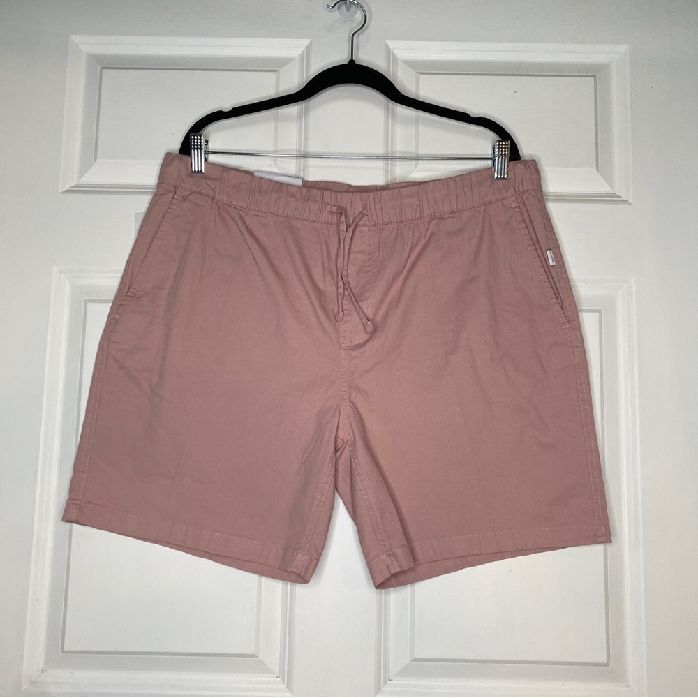 Onia Stretch Twill Pull On Shorts in Pink Size XL New With Tags 7" Inseam